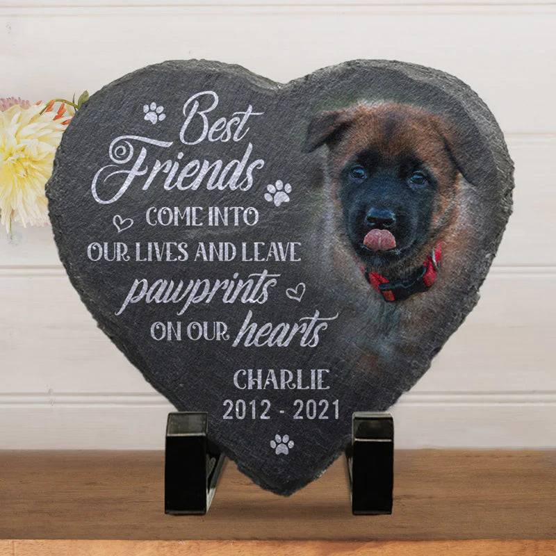 Personalized Heart Stone Pet Memorial Tribute for Garden Decor, Once By My Side Forever In My Heart, Unique Sympathy Gift