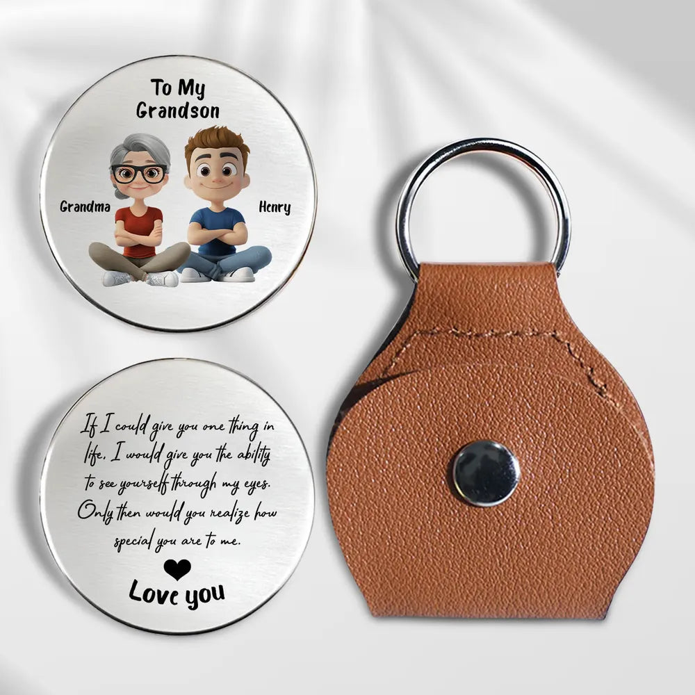 Pocket Hug for Grandson Granddaughter, Love You Always Message, Personalized Keepsake Gift From Grandma Grandpa for Everyday Comfort