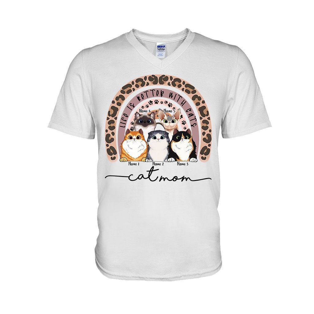Cat Mom - Personalized Cat T-shirt and Hoodie
