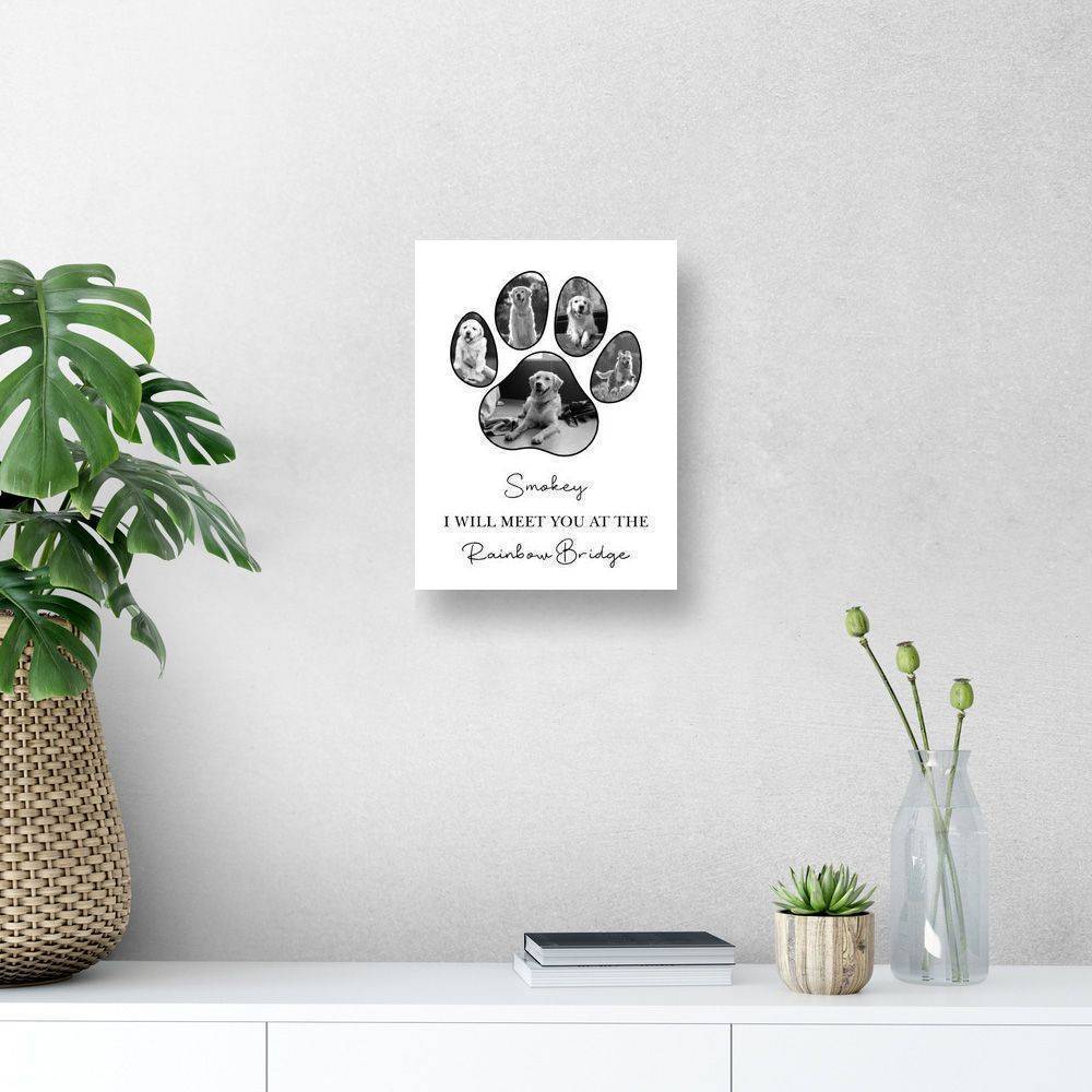 Personalized Pet Paw Photo Collage Canvas Print