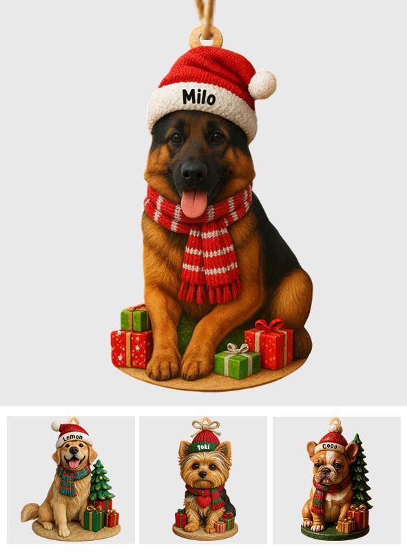 Christmas Dog - Personalized French Bulldog Dog Custom Shaped Ornament