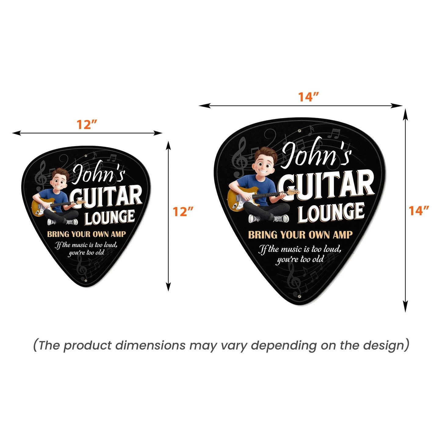 Personalized Shaped Metal Sign Guitar Lounge Music Room Wall Decor - Unique Gift for Guitar Lovers