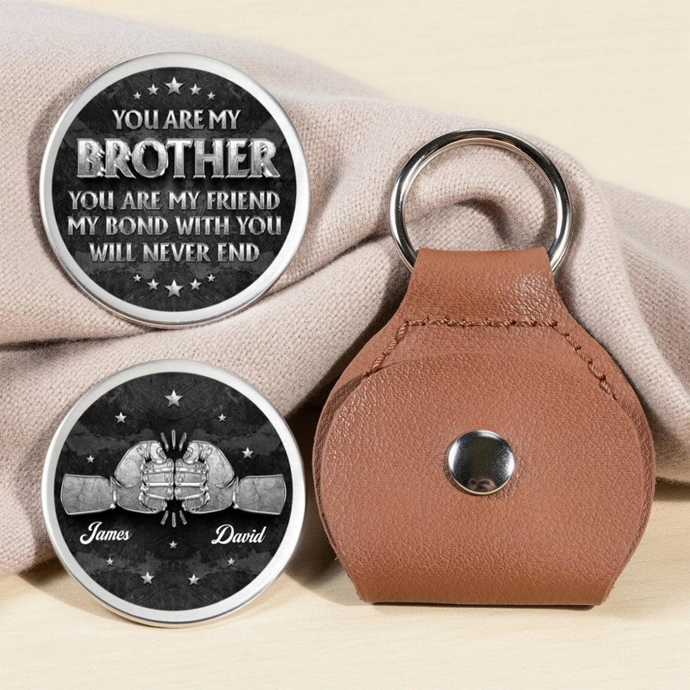 Personalized Pocket Hug for Brother, You Are My Brother You Are My Friend Keepsake, Unique Gift He'll Carry Daily
