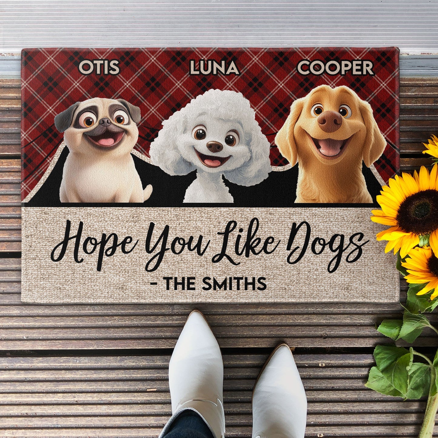 Hope You Like Dogs - Personalized Pet-Themed Doormat, Perfect for Home Decor and Valentine's Gifts, Available in Standard and Premium Options