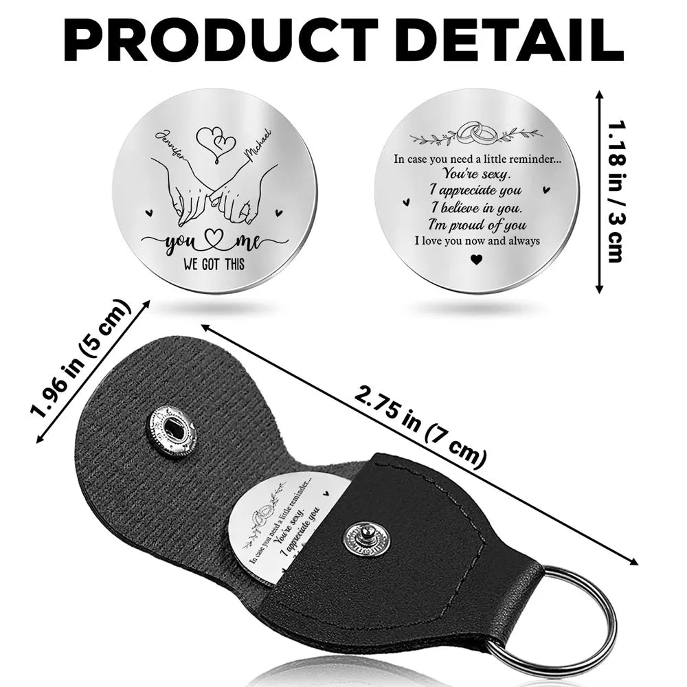 Pocket Hug Keychain with Love Messages – Sentimental Keepsake & Perfect Gift for Couples
