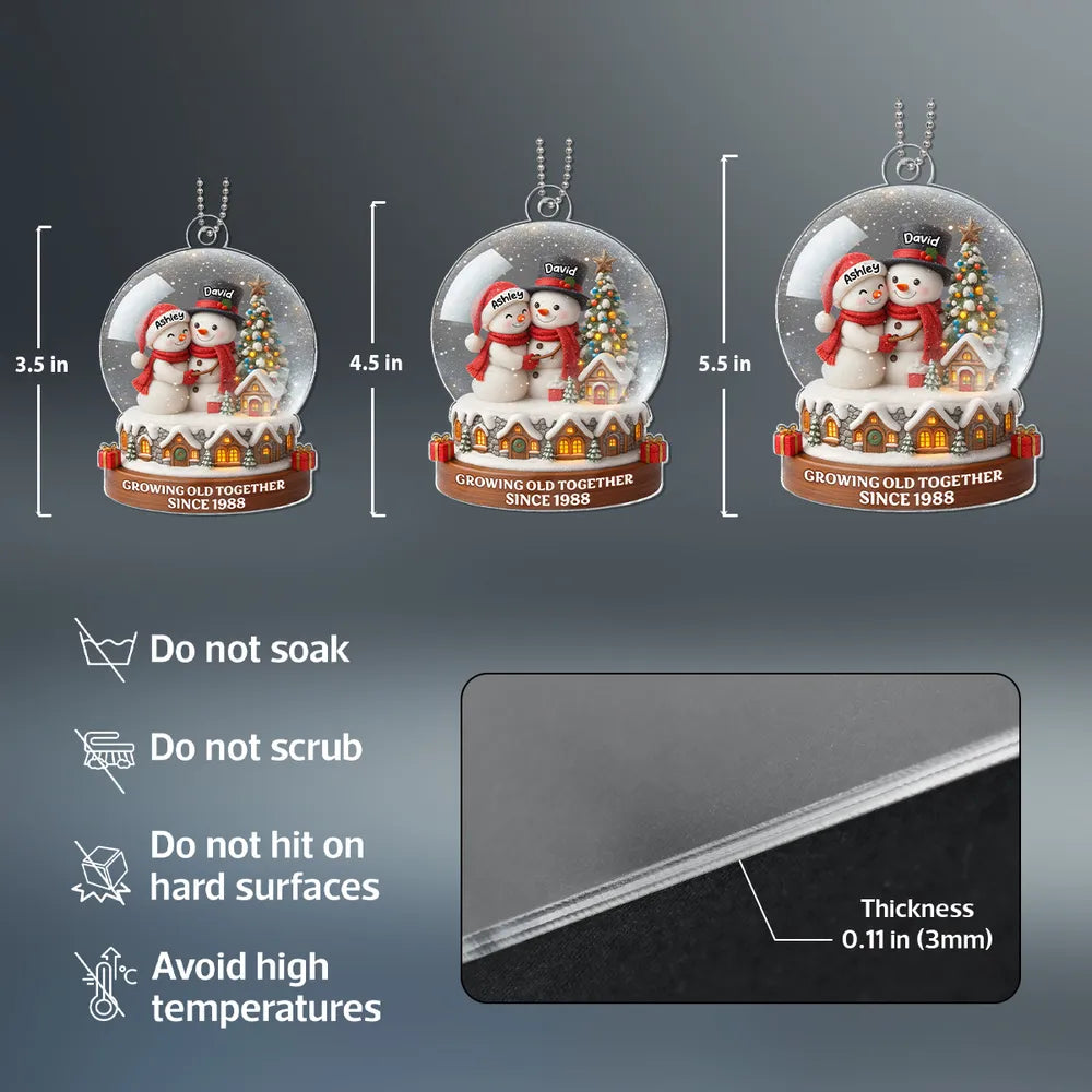 Christmas Snow Globe Acrylic Ornament | Romantic Holiday Décor | Thoughtful Gift for Couples