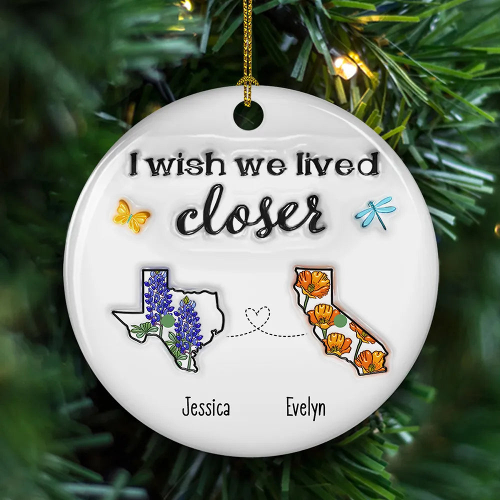 State Map Ceramic Ornament Friendship Sisters Gift High Clarity Beautiful and Textured
