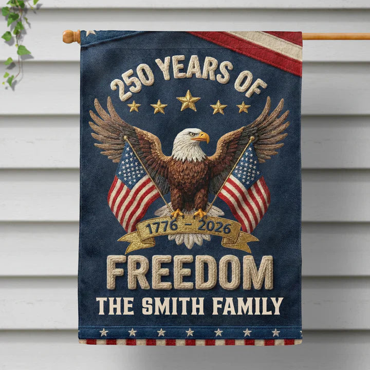 Personalized Garden Flag USA 250th Anniversary Eagle Design for Outdoor Display, Unique Patriotic Gift for Family