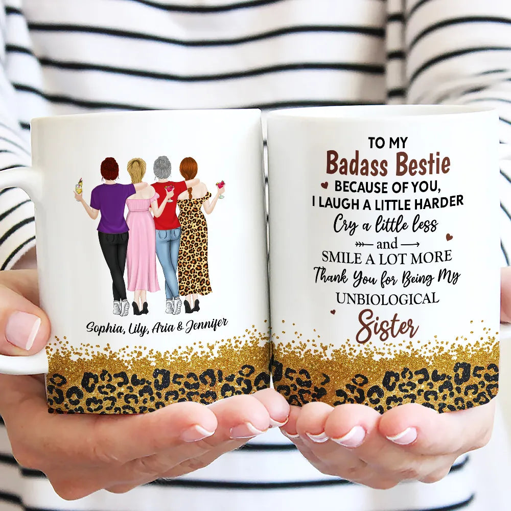 White Ceramic Mug for Best Friends – Heartfelt Unbiological Sister Gift to Share Joy