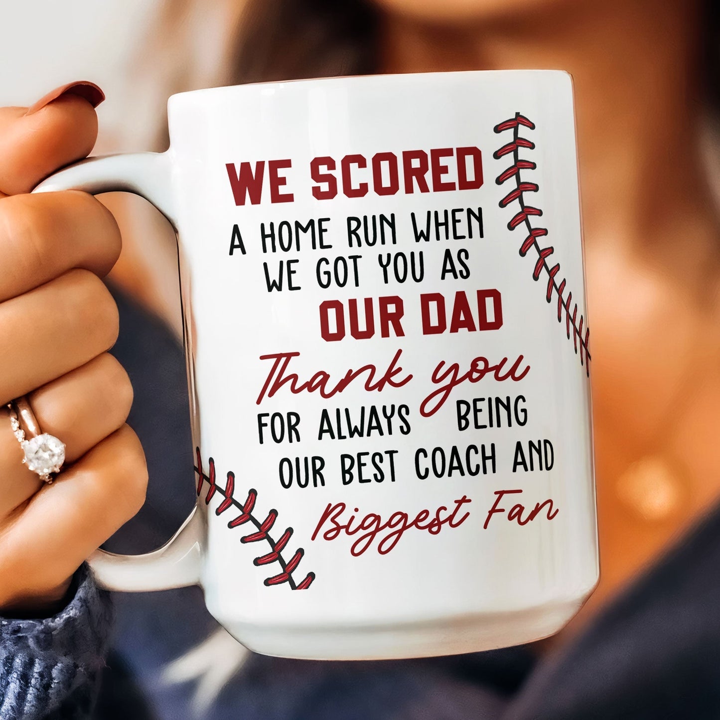 Custom Dad & Kids Mug with Personalized Jersey Number