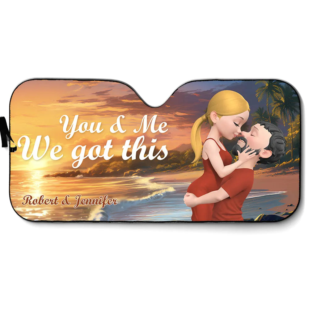 Personalized “You & Me, We Got This” Car Sun Shade for Couples