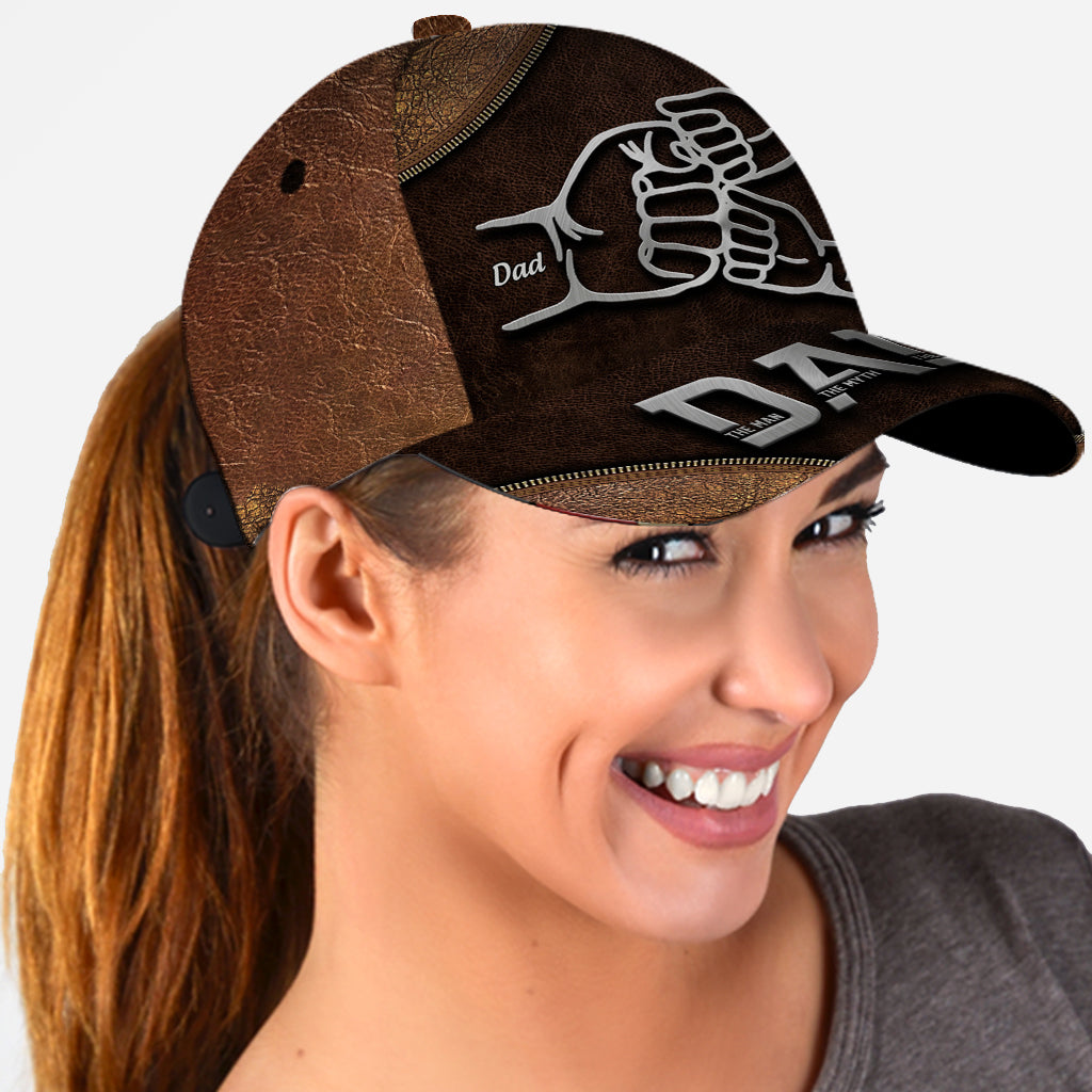 Dad The Man The Myth The Legend First Bump - Personalized Father Classic Cap