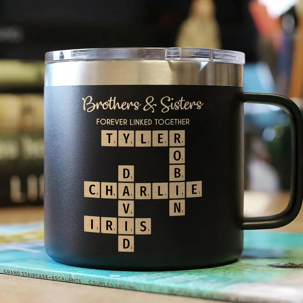 Brothers & Sisters Crossword Mug – A Heartwarming Gift Celebrating Family Bonds