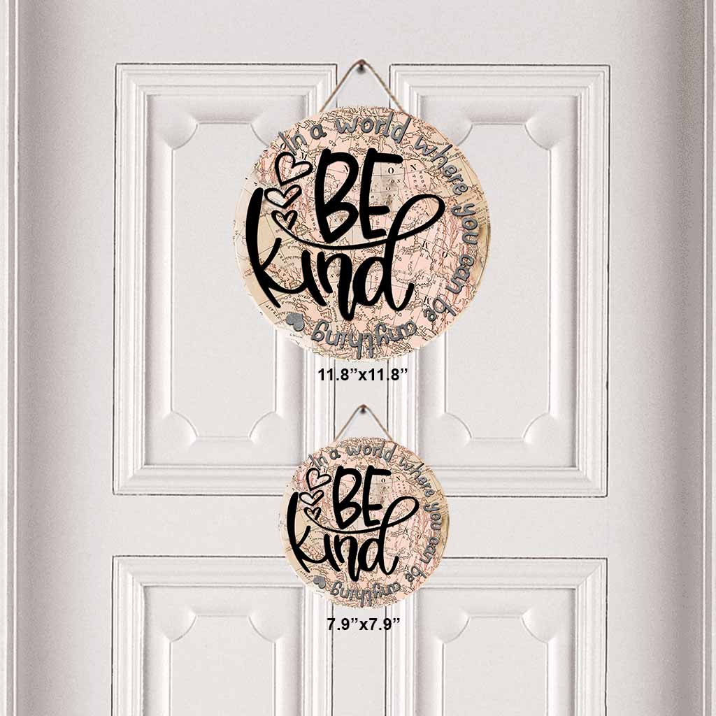 In A World - Teacher Round Wood Sign