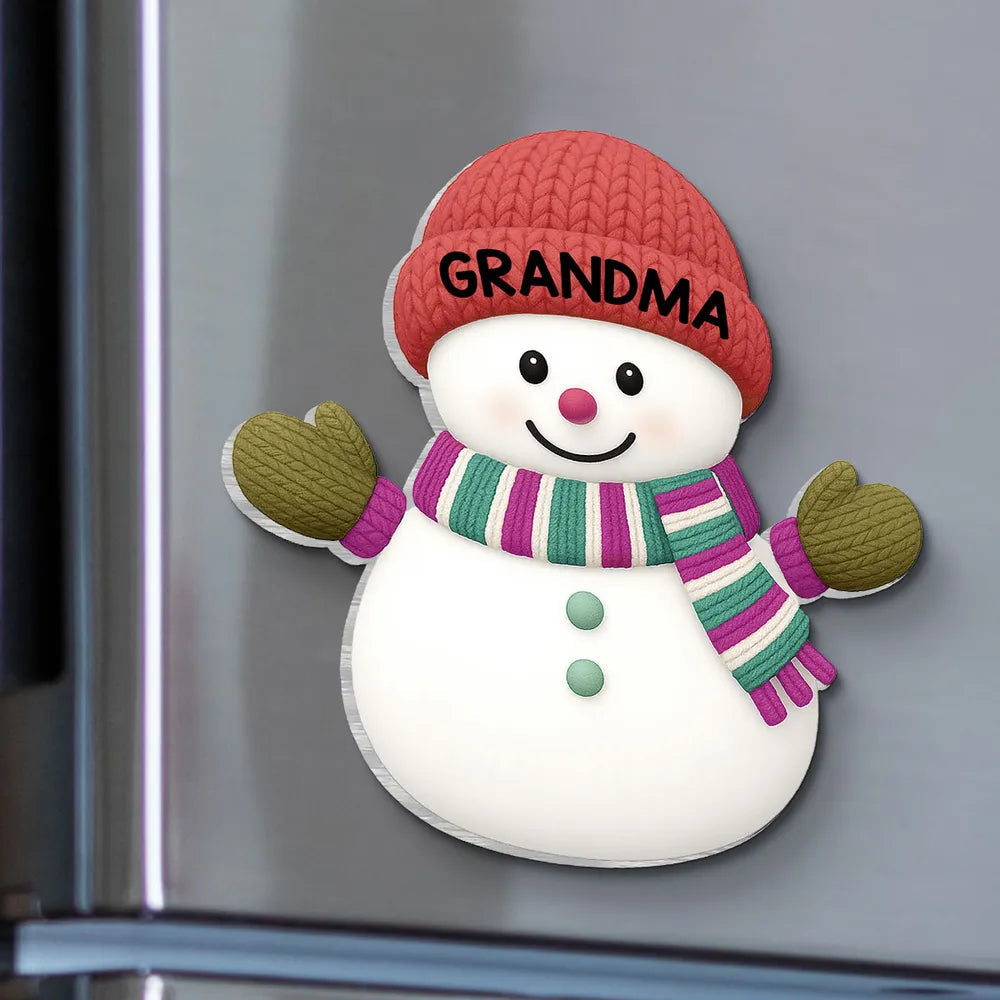 Acrylic Fridge Magnet Snowman Family Set | Festive Holiday Decoration, Perfect Gift for Grandparents and Family