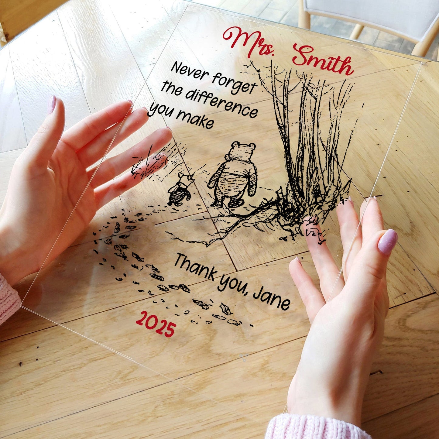 Custom Acrylic Plaque Keepsake, Heartfelt Never Forget the Difference You Make Message, Meaningful Appreciation Gift