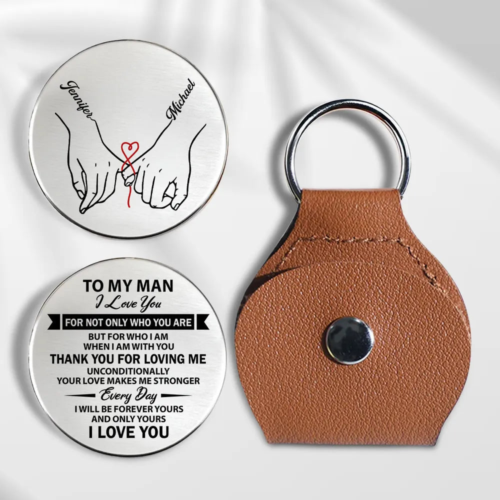 Pocket Hug Keepsake for My Man I Love You Quote Token Thoughtful Everyday Carry Love Gift Personalized Just for Him