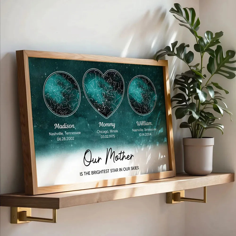 Personalized Star Map Poster/Canvas - Ideal Mother’s Day Gift