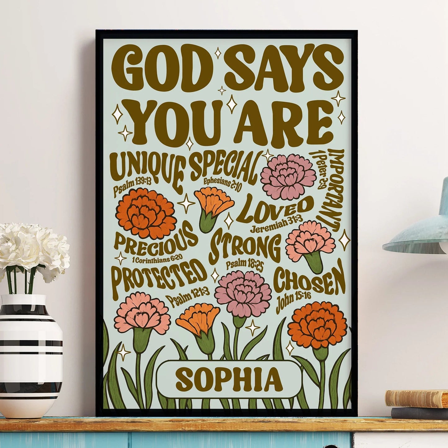 God’s Love Inspirational Poster | Faith & Strength Wall Art | Perfect Gift for Encouragement & Home Décor