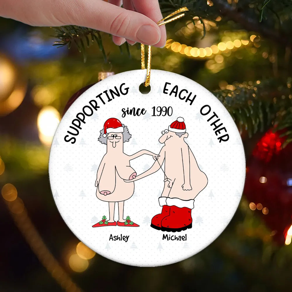 Funny & Heartwarming Couples Personalized Ornament - "I Want to Grow Old With You" Romantic Keepsake