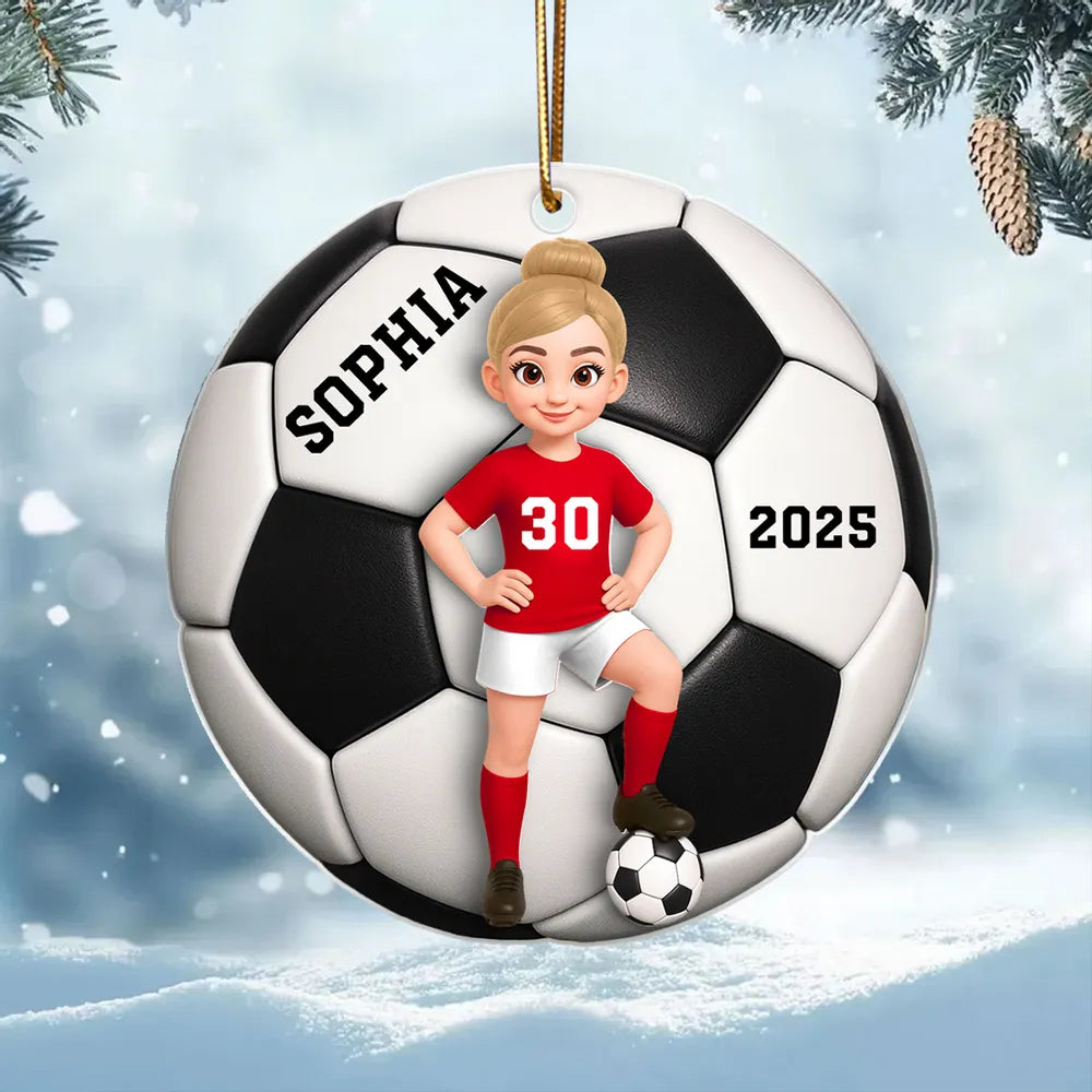 Soccer Acrylic Ornament with Dynamic Design – A Thoughtful Gift for Sports Fans and Kids