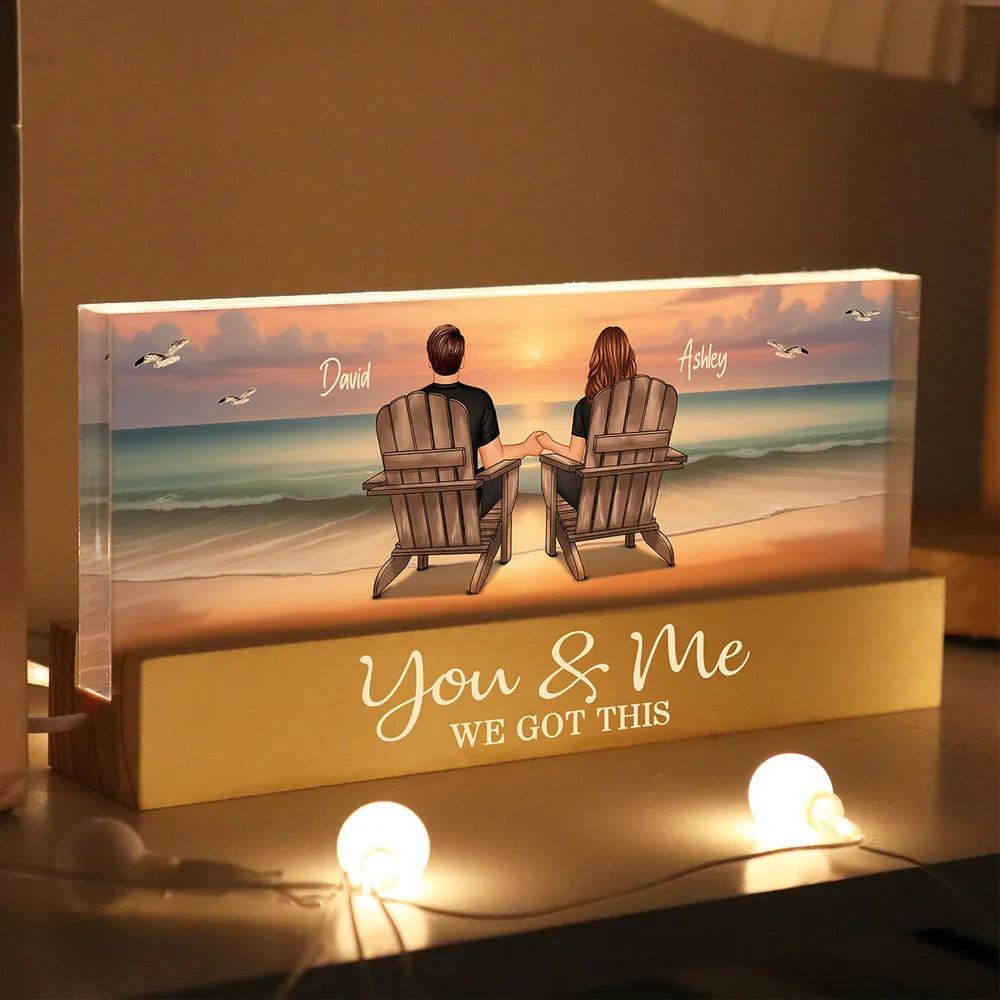 Seaside Memories - Personalized LED Plaque, Poster, Canvas, Car Hanger, Pillow, Wallet Card - Unique Gift for Couple, Husband, Wife, Dad, Mom