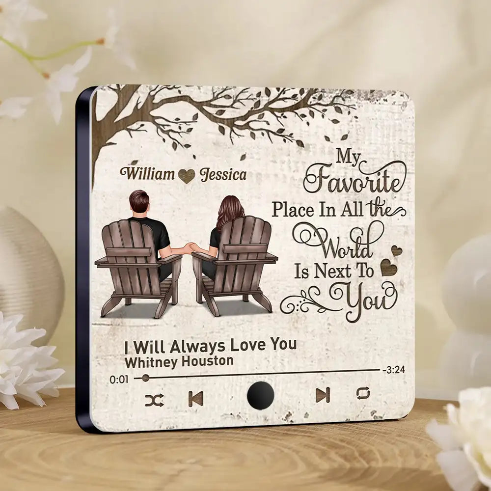 “My Favorite Place Is Next to You” Personalized Fridge Magnet – Romantic Gift for Couples