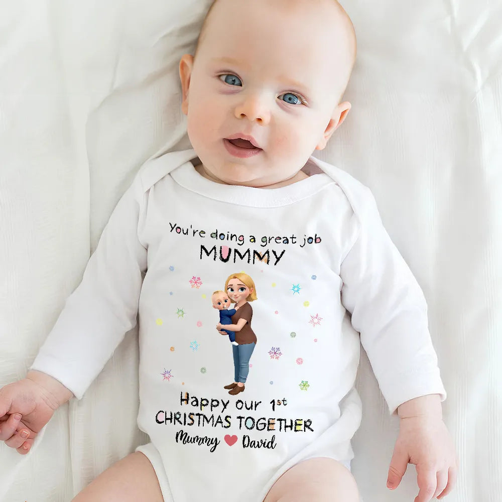First Christmas Together Baby Onesie – A Loving Gift for Mom and Her Little One