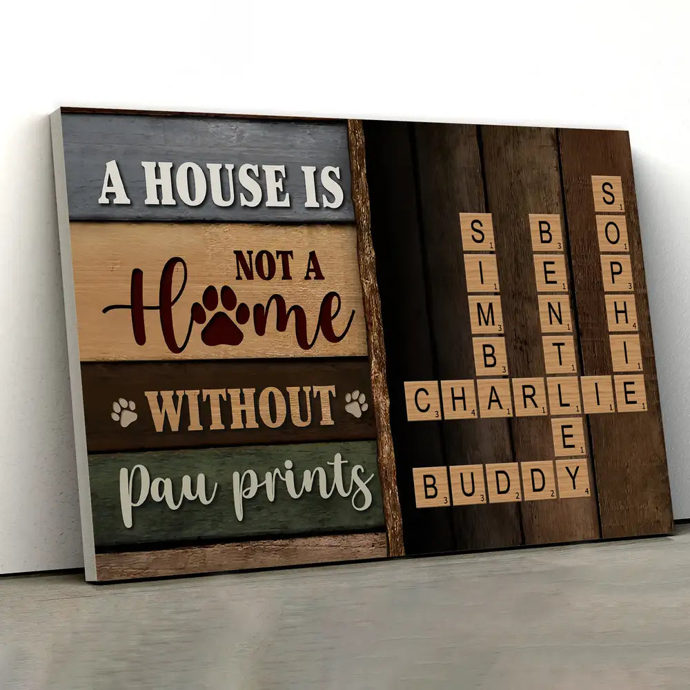 A House is Not a Home Without Paw Prints – Personalized Poster – Perfect for Pet Lovers' Home Decor