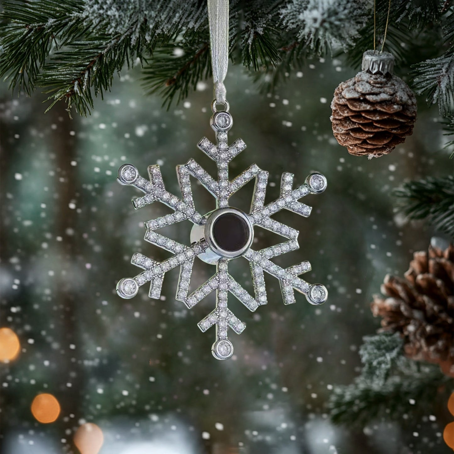 Capture Your Love in Sparkling Elegance - Personalized Photo Ornament