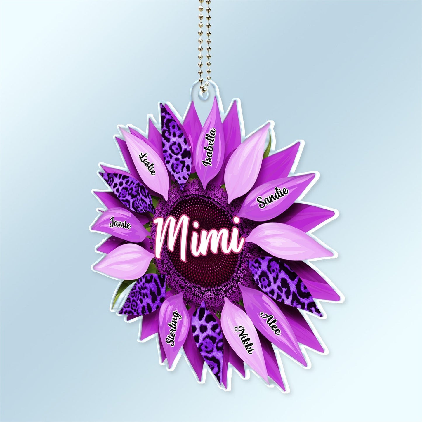 Personalized Sunflower Acrylic Car Hanger for Mom – Mother's Day Gift