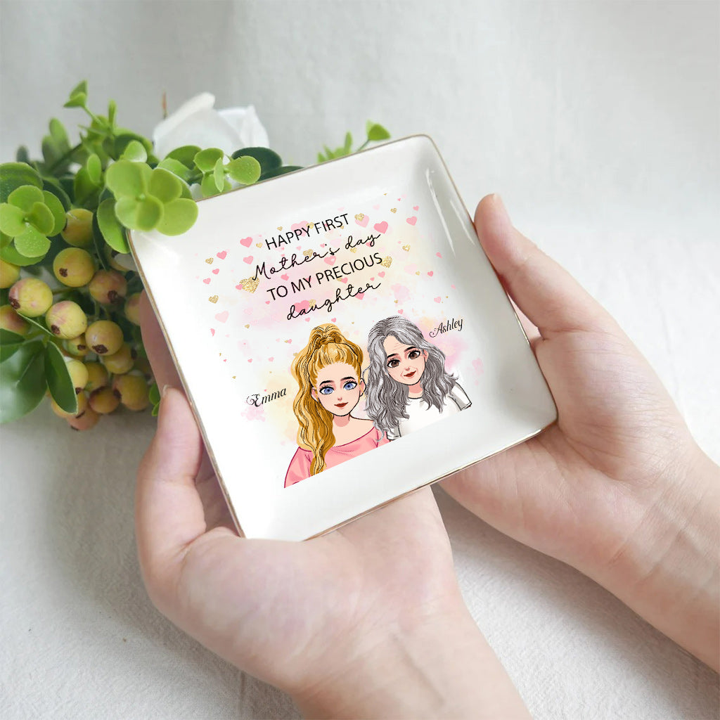 Happy First Mother's Day - Personalized Mother's Day Daughter Jewelry Dish