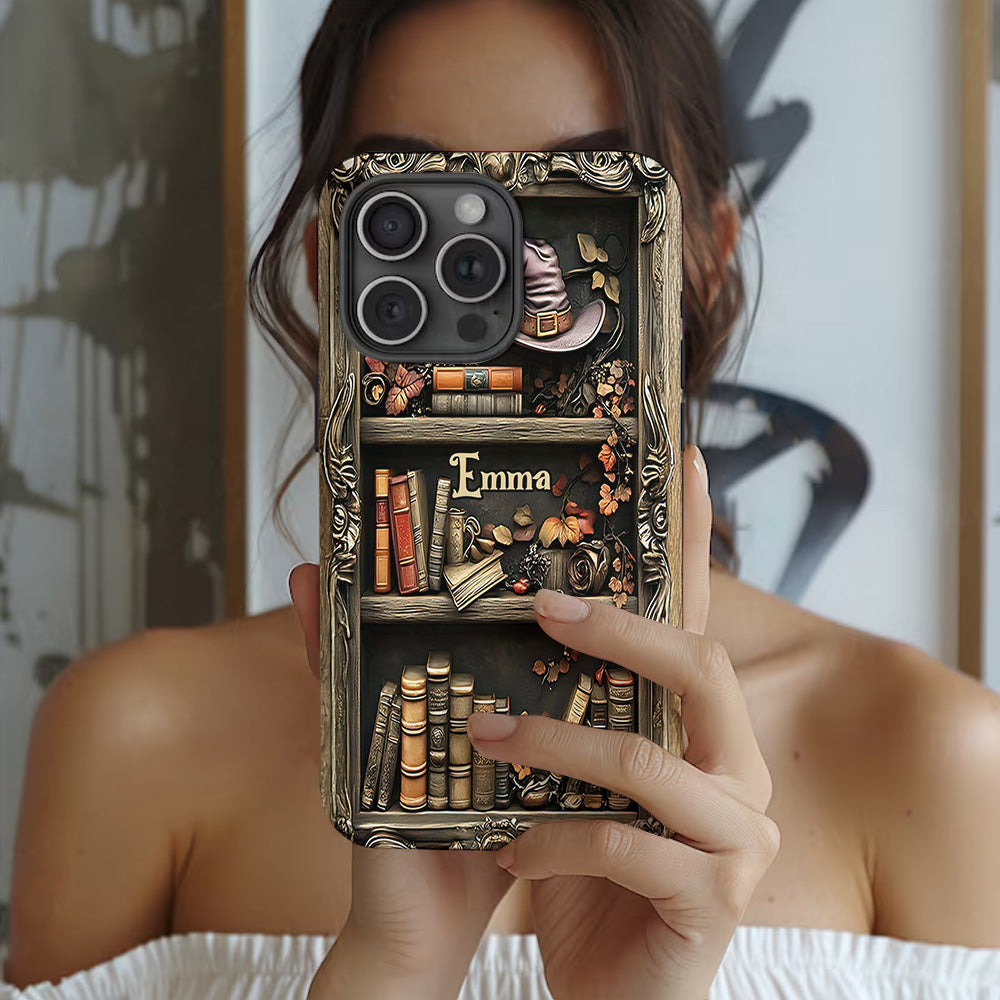 Hat And Books - Personalized Witch Full Print Phone Case