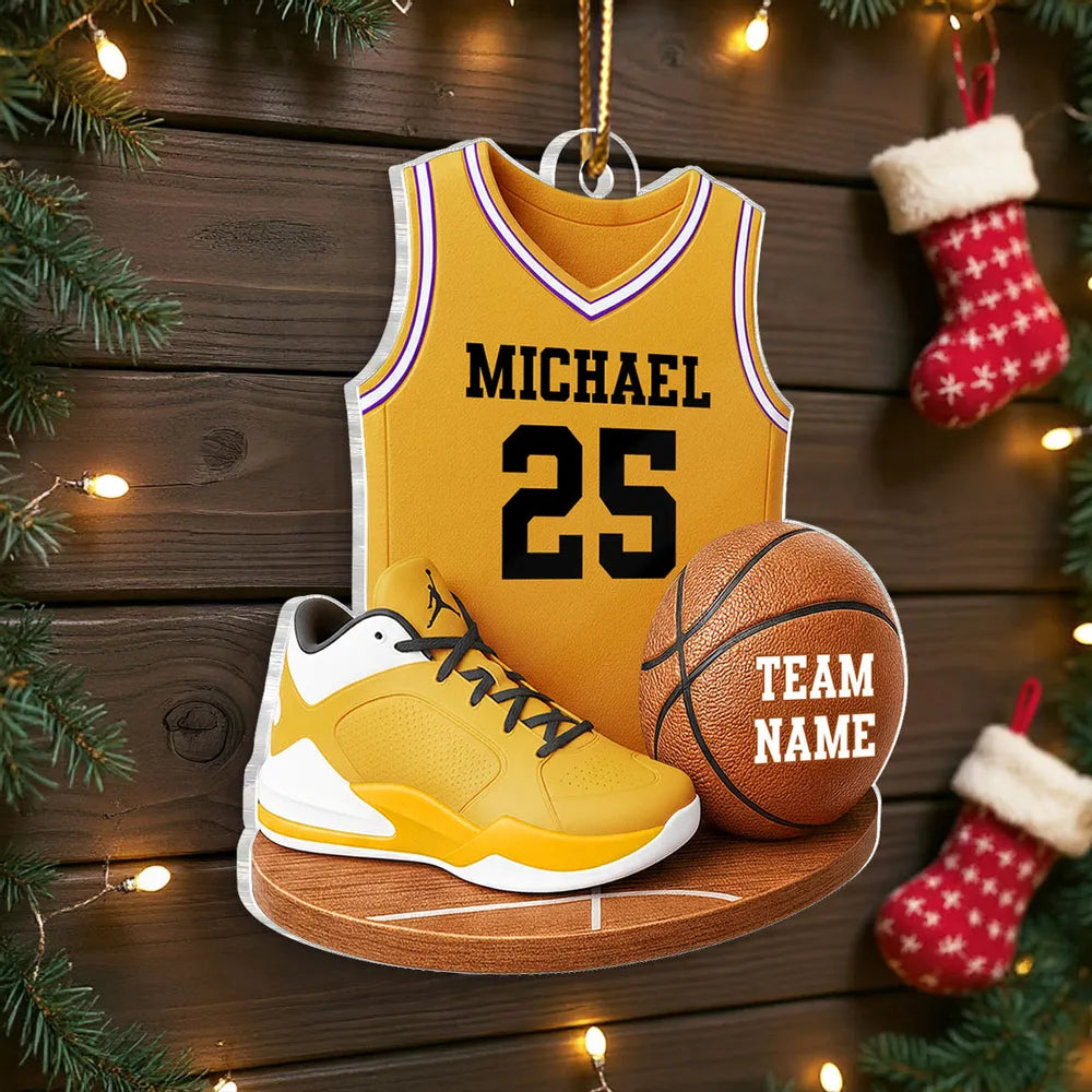 Basketball Jersey Acrylic Ornament – Custom Design, Perfect Gift for Sports Lovers