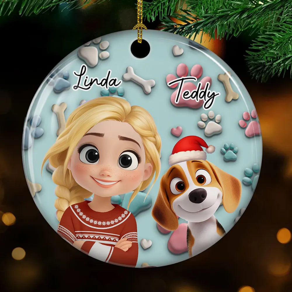 Crystal Ornament with Dog Cartoon Design, High Clarity, Fun and Unique Gift for Pet Lovers