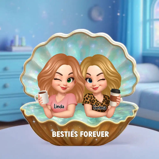 Personalized Best Friends Acrylic Block Plaque – Custom Gift for Besties, Fun and Cute Friendship Keepsake