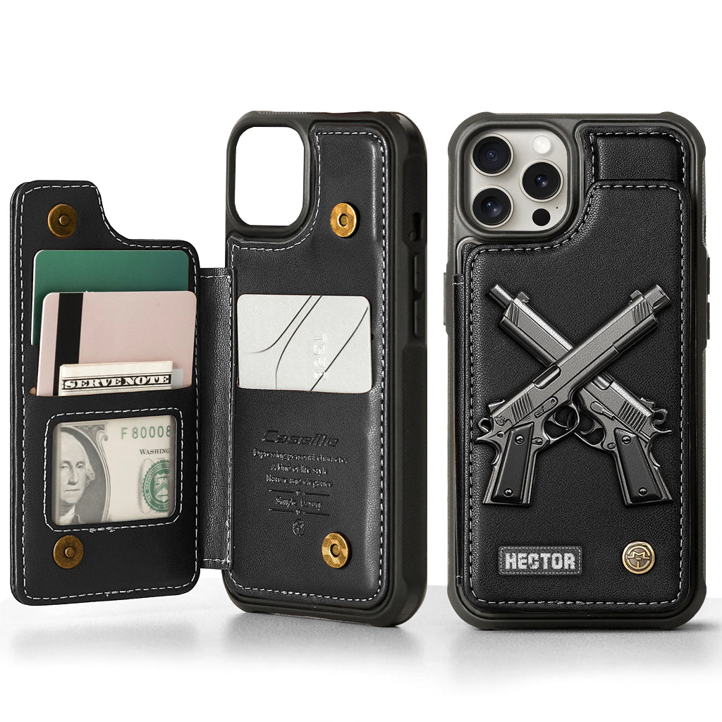 Crossed Pistols - Personalized Tactical equipment Wallet Phone Case