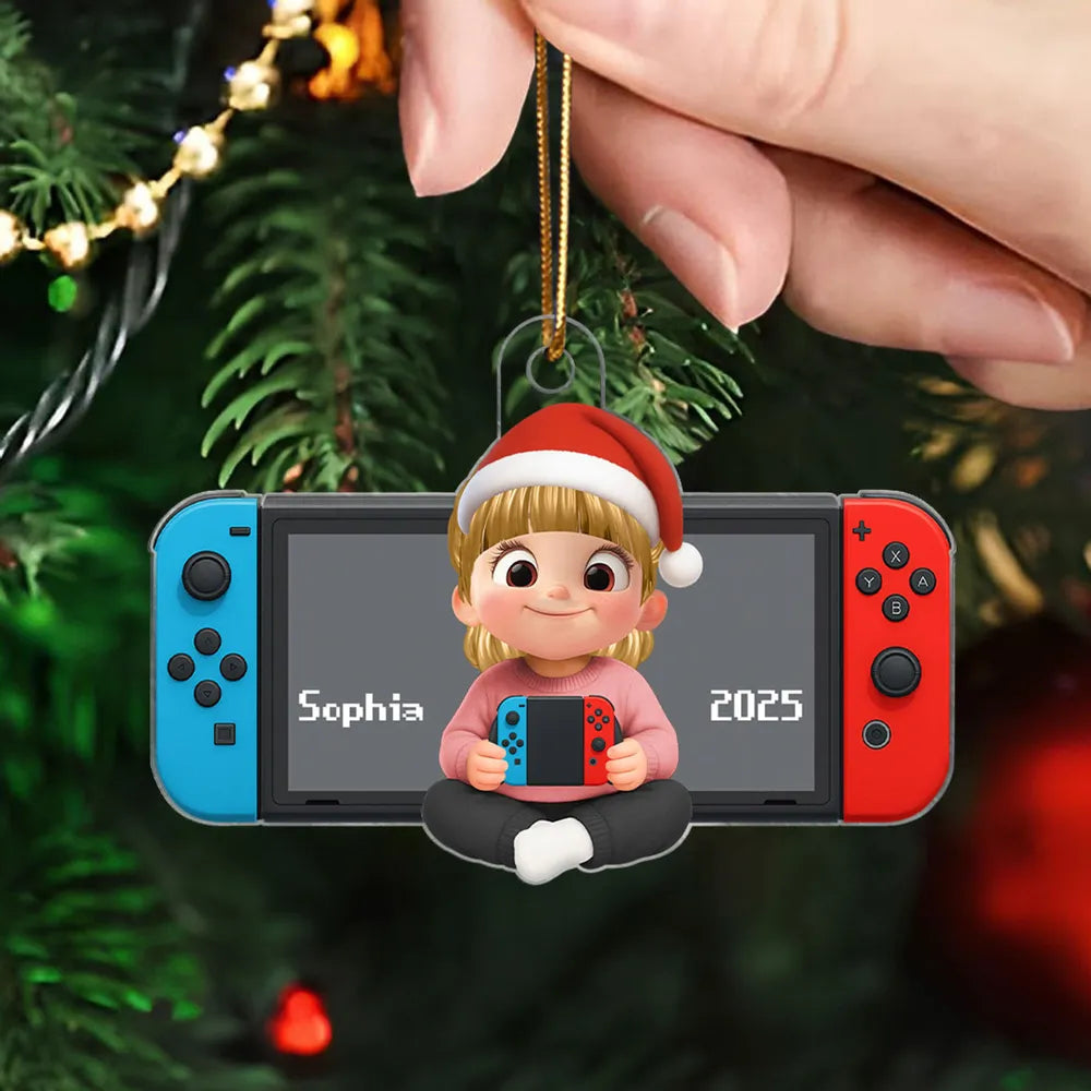 Acrylic Ornament with Game Console Theme, Festive Playful Design, Perfect Gift for Kids and Gamers