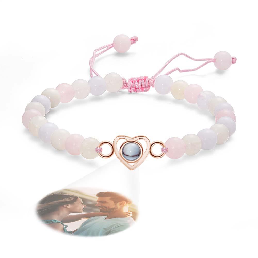 I Love You - Personalized Couple Photo Projection Beads Heart-Shaped Bracelet
