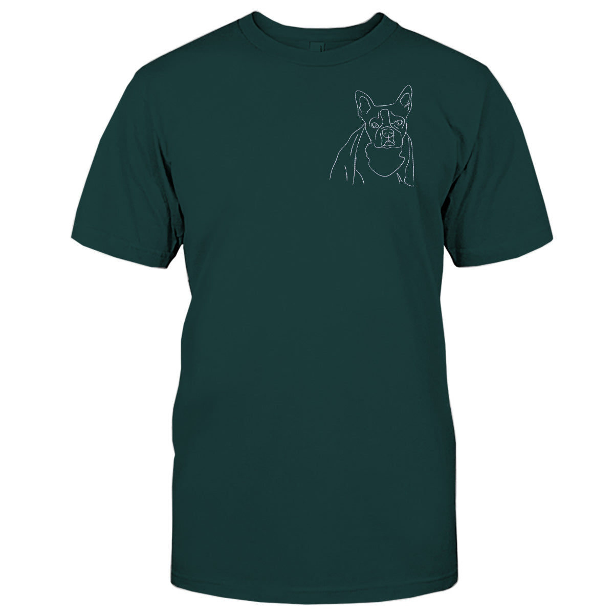 Custom Line Art - Personalized Dog Embroidered T-shirt