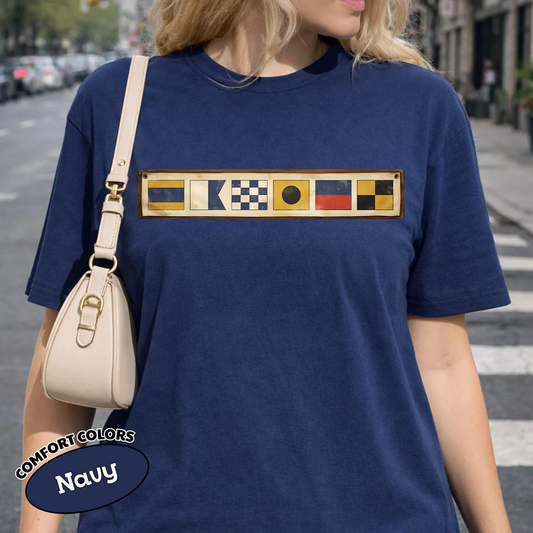 Personalized Nautical Signal Flag Classic Tee - Custom Maritime-Inspired Gift for Boat & Travel Lovers