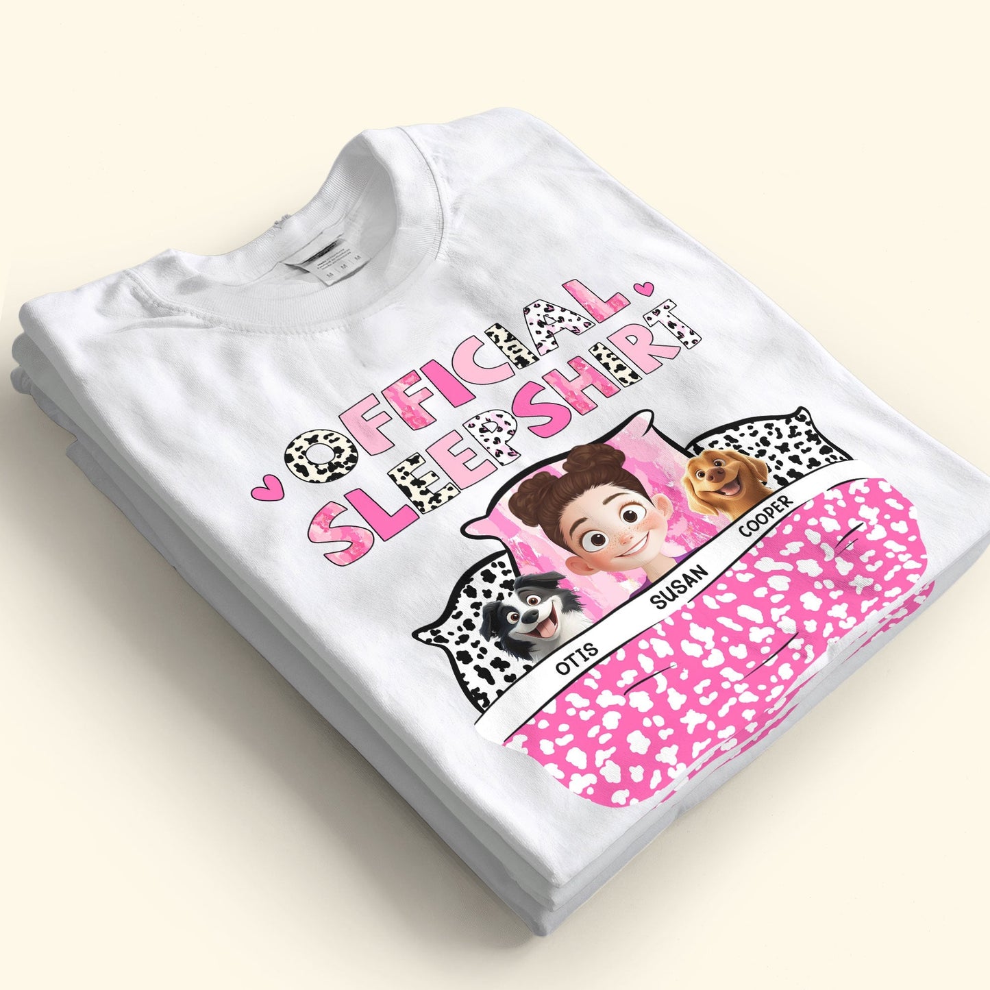 Personalized Dog Lover Sleep Shirt – Official Sleepshirt with Cute Design Featuring Pet Names, Ideal for Kids and Pet Lovers, Perfect for Birthdays or Casual Wear