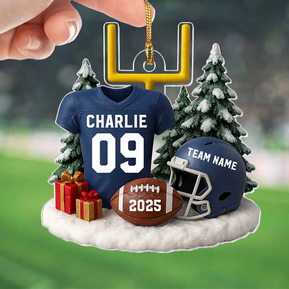 American Football Acrylic Ornament – Perfect Holiday Gift for Football Lovers, Football Team