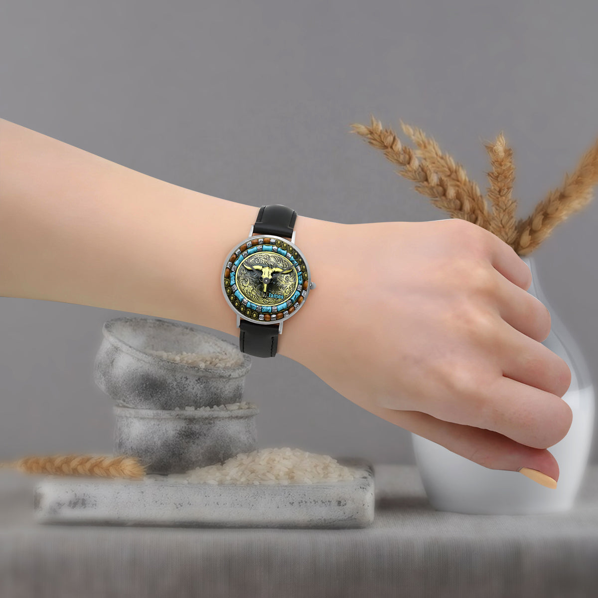 Bull Skull Hunting - Personalized Hunting Hand Watch