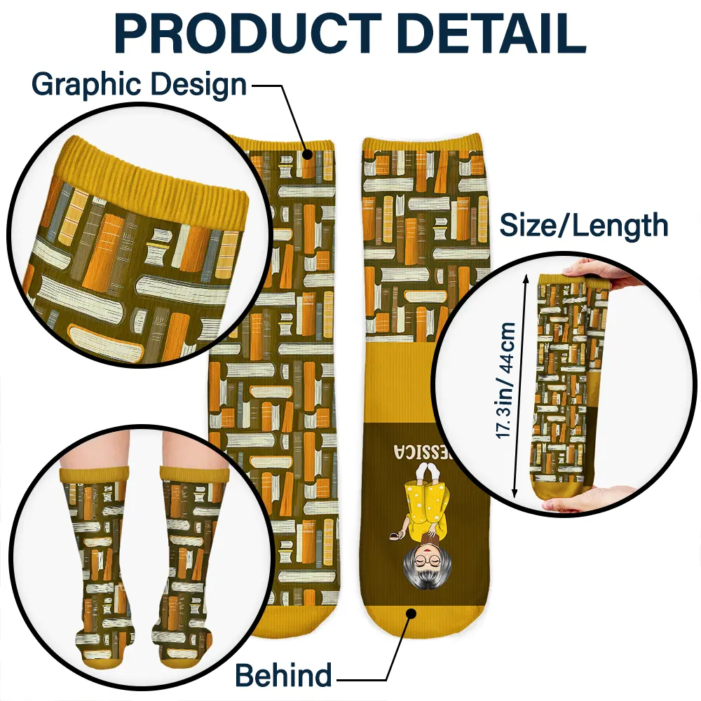 Custom Tube Socks for Women - Personalized Gift for Book Lovers