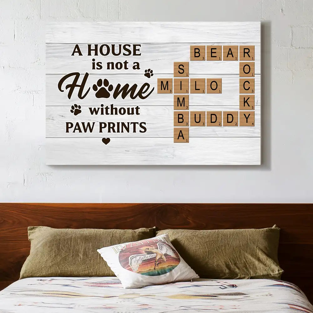 Custom Pet Poster with Dog Names - Personalized Canvas for Pet Lovers