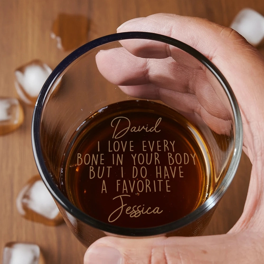 Personalized Engraved Whiskey Glass with Funny Love Quote - Unique Gift for Couple, Husband or Wife