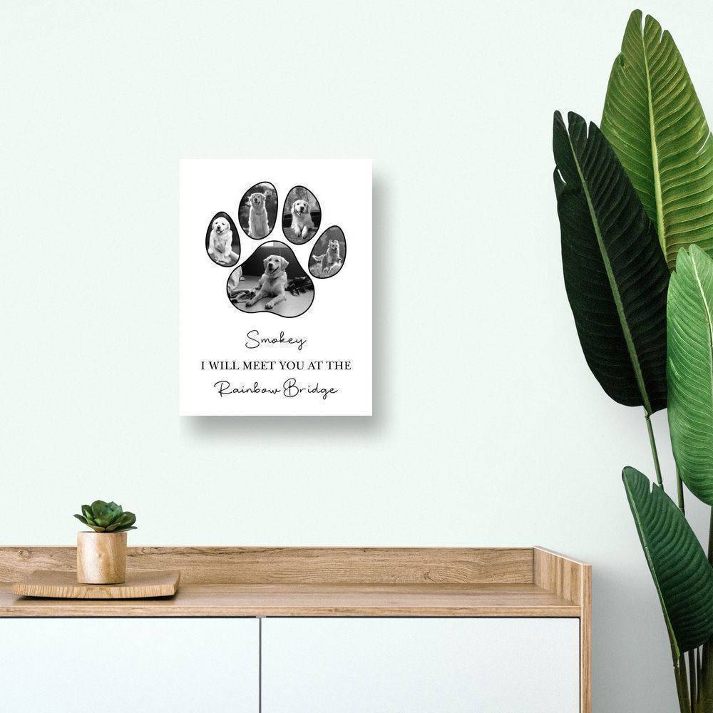 Personalized Pet Paw Photo Collage Canvas Print