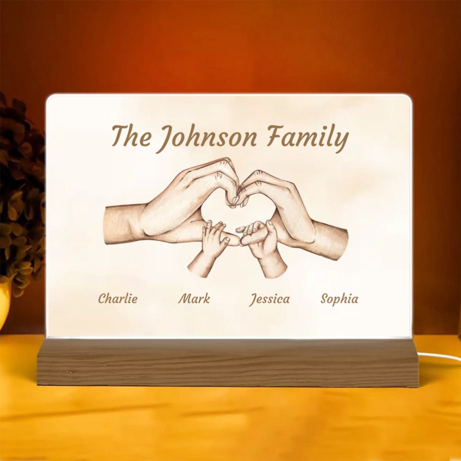Personalized Family Hands Poster, Keychain, Plaque, Ornament, Sign - Unique Gift for Loved Ones