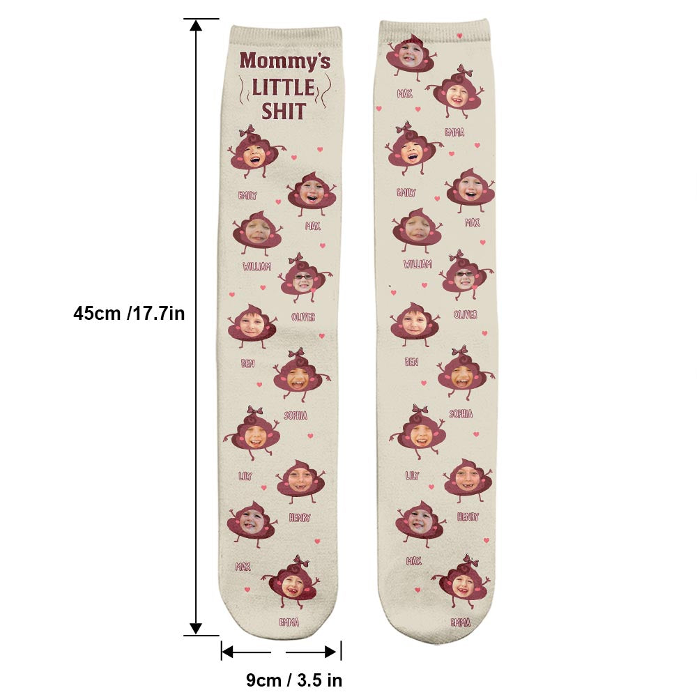 Daddy Little Shits - Gift for dad, grandma, grandpa, mom, uncle, aunt, brother, sister - Personalized Socks